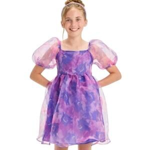 New with tags Pokémon Gengar Girls Puff Sleeve Organza Dress in size Small 6/7.